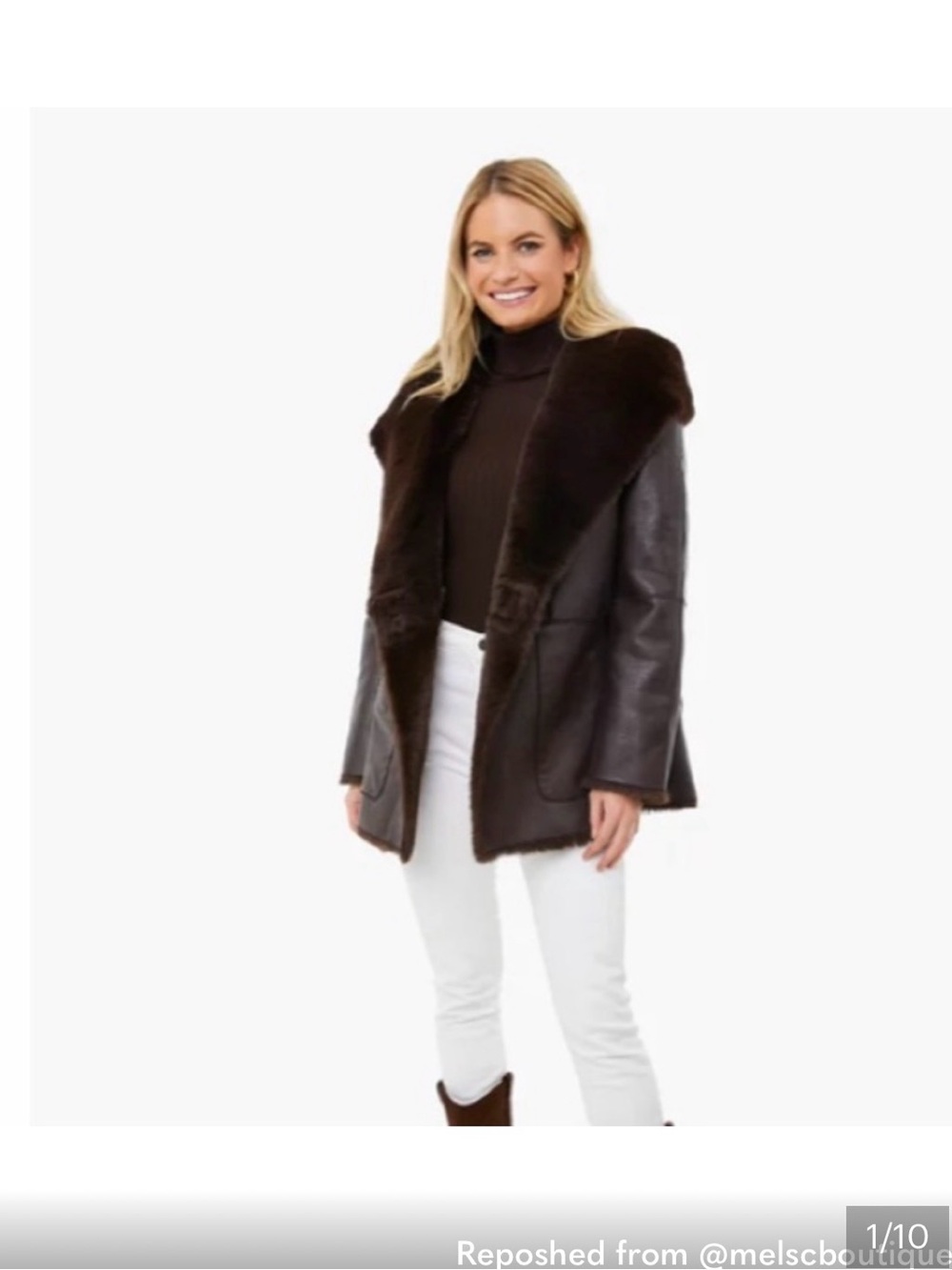 Tuckernuck Chocolate Brown Shearling-Lined Leather Jacket